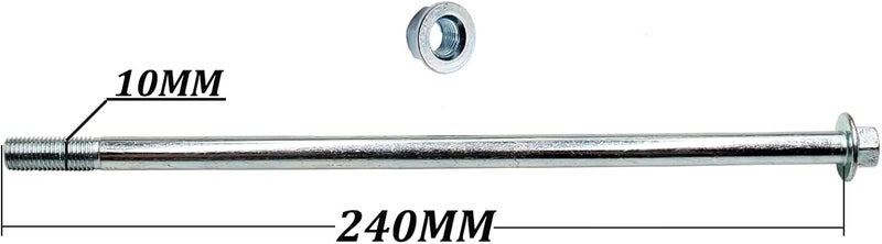Greesp 10mm Rear Axle Fit for Jonway 50cc 125cc Scooter Motorcycle Dirt Bike QUAD ATV (240mm) - Image 2